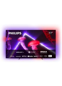 Philips Oled-Fernseher »77Oled807/12«, 195 Cm/77 Zoll, 4k Ultra Hd, Smart-Tv-Android Tv silberfarben, 195 cm (77"), Ultra HD 4K, Flat-OLED,...
