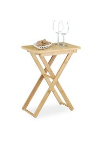 Relaxdays - Table d'appoint pliable bambou table de jardin table console rectangle balcon terrasse HxlxP: 52 x 40 x 31 cm, nature