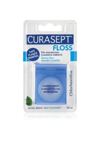 CURASEPT Dental Floss Waxed Classic waxed dental floss with mint flavor with antibacterial ingredients 50 m