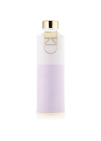Equa Mismatch glass water bottle + faux leather case colour Lila 750 ml