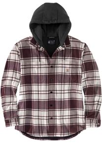 Carhartt Flannel-Fleece, hooded shirt/jacket , color: Light Grey/Grey (W03) , size: L