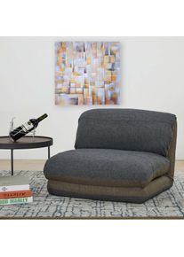 Schlafsessel HWC-E68, Schlafsofa Funktionssessel Klappsessel Relaxsessel, Stoff/Textil ~ khaki/dunkelgrau