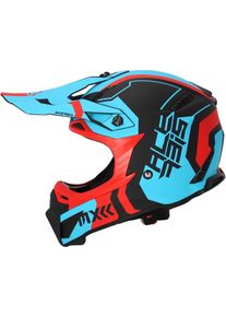 Acerbis Profile 5, kask motocrossowy , kolor: Matowy Czerwony/Neonowyowy-Niebieski/Czarny , rozmiar: XS