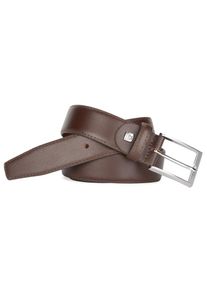 LINDENMANN Schmaler Ledergürtel mit Metallschnalle, Schwarz, 115