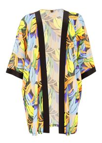 Yoek Dames Gebreid vest blauw / geel / groen / zwart M-L