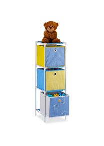 Relaxdays - Etagère enfant boîtes, rangement jouets, design, meuble chambre d'enfants, HlP 89 x 27,5 x 30 cm, coloré