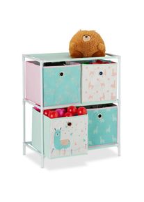 Etagère enfant boîtes superposées, rangement jouets, design Lama, pour chambre d'enfant, 62x53x30 cm, coloré - Relaxdays