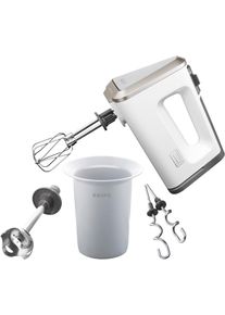 Krups Handmixer »3 Mix 9000 Deluxe Pürierstab gn9031«, 500 W, Schneebesen & Knethaken Aus Edelstahl, Stabmixer Und Messbecher Inkl. weiß,...