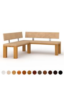 Eckbank mit Polster Leder im Konfigurator cream farben kombiniert mit Lehne auch Eck Variante mit Stoff oder Alcantara premium Ricon