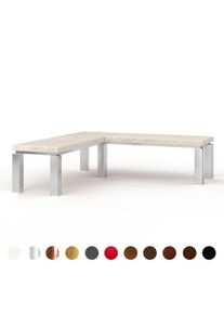 moderner Polstereckbank aus Leder nach Mass weiß Metall Holzgestell und Velours luxus Esszimmer auch mit exklusivem Stoff Velvet ricon