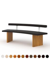 Polsterbank schwarz mit exklusivem Stoff eckig bis rund nach Wunschmaß verschiedene Gestelle mir Holz oder Metall Beinenricon