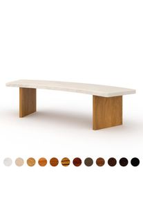 moderner Polsterbank aus Leder nach Mass weiß Metall Holzgestell und Velours luxus Esszimmer auch mit exklusivem Stoff Velvet ricon