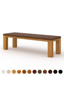 Premiun Polster Sitzbank nougatbraun handgemacht edel und wertbeständig Glas Tisch zum konfigurieren Aachen ricon manufaktur Silber Blattmetall