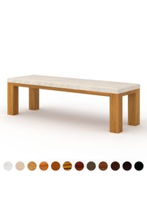 moderner Polsterbank aus Leder nach Mass wei&szlig; Metall Holzgestell und Velours luxus Esszimmer auch mit exklusivem Stoff Velvet ricon