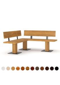 Sitzbank Ecke Holz massive Eichenbank nach Wunschmaß Eichenholz bis 4,5 m mit durchgehenden Bohlen mit modernem ausgefallenem Style