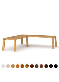 Sitzbank Ecke Holz massive Eichenbank nach Wunschmaß Eichenholz bis 4,5 m mit durchgehenden Bohlen mit modernem ausgefallenem Style