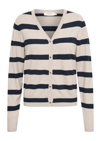 Cream Dames Gebreid vest 'Dela' beige / blauw L