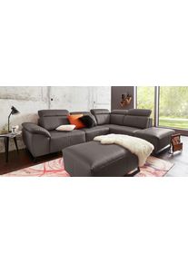 COTTA Polstergarnitur, Inklusive Kopfteilverstellung, Wahlweise Mit Elektrischen Relaxfunktionen braun NaturLEDER®, Set: bestehend aus Ecksofa und...