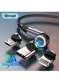 540 Magnetkabel 3a Schnellladekabel Micro USB Typ C für iPhone Xiaomi Samsung Magnet Ladegerät Telefon Datenkabel Draht