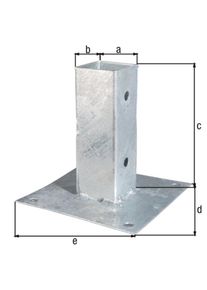 Alberts Aufschraubhülse, verzinkt 71 x 71 mm