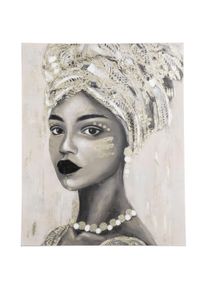 HOMCOM Hand-Painted Wall Art Woman in African Attire Decorative Canvas 100 x 80cm | Aosom Ireland