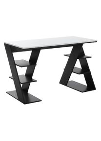 HOMCOM Dining Table with Storage Shelves, 120L x 60W x 75.5H cm Kitchen Table w/ 6 Open Shelves for Kitchen Living Room | Aosom Ireland