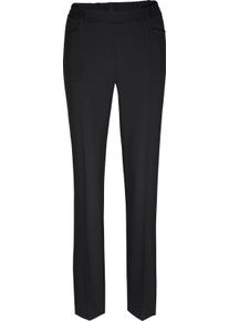 Dames Broek met persplooien en comfortband rondom zwart Maat 38