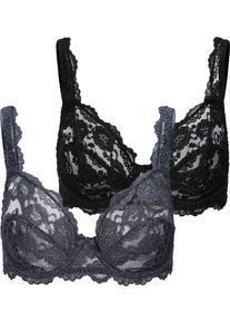 Sassa Mode Dames Body met beugel zwart + antraciet Maat 80C
