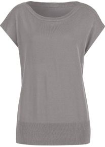 Dames Slip-over met boothals steengrijs Maat 56