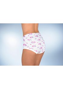 wäschepur Damska Nohavičky, zvýš.pás, jemný úplet 5x ružové s potlačou + 5x biely-UNI veľkosť 56/58