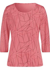 Dames Shirt met 3/4-mouwen en print rondom flamingo/langoustine bedrukt Maat 38