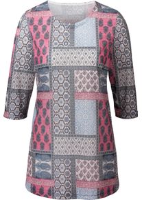 Damen Print-Shirt im Patchwork-Optik beere-gemustert Gr&ouml;&szlig;e 46