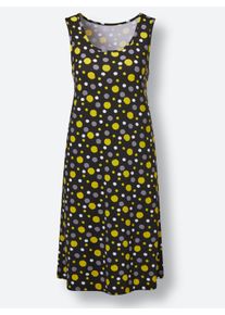 feel good Dames Zomerjurk met stippenprint in zwart gestippeld ,maat 36/38, Witt, 95% Viscose, 5% Elastan