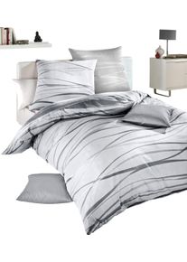 Kaeppel unisex Bettw&auml;sche wei&szlig;-grau Gr&ouml;&szlig;e 80x80/135x200 cm