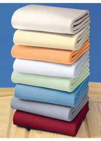 Biberna unisex Hoeslaken in Zilverkleur ,maat 1 st. 90x190 - 100x200 cm, Witt, 100% Katoen