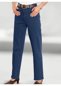 Dames Jeans met afgeronde zakken in blue-stonewashed ,maat 36, WITT, 78% Katoen, 20% Polyester, 2% Elastan