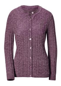 Dames Vest met ton-sur-ton-knopen in violet gemêleerd ,maat 38, WITT, 73% Polyacryl, 20% Polyamide, 7% Polyester