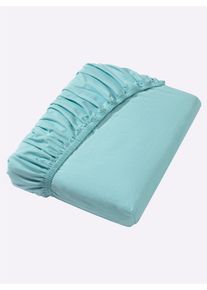 Estella unisex Hoeslaken in mint ,maat 1 st. 90x190 - 100x200 cm, Witt, 100% Katoen