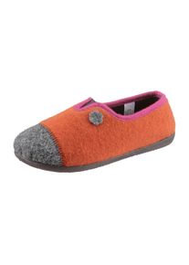 Landgraf Dames Huisschoen in oranje ,maat 38, Witt, 100% Vilt