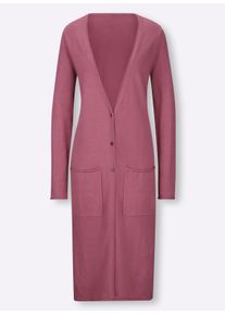 Heine Dames Lang vest met zijsplitten in mauve ,maat 34, Witt, 100% Katoen