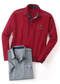 Herren Langarm-Poloshirt in hellgrau ,Gr&ouml;&szlig;e 64/66, WITT, 62% Baumwolle, 38% Polyester