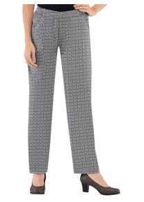 Dames Comfortbroek met viscose in zwart ruiten ,maat 38, WITT, 52% Polyester, 48% Viscose