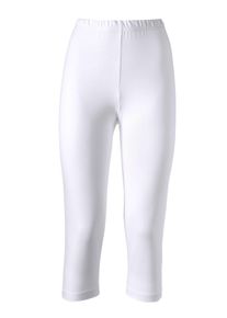 Dames Caprilegging met comfortband rondom in wit ,maat 38, WITT, 95% Katoen, 5% Elastan