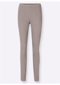Dames Jegging in smal model in taupe ,maat 38, WITT, 98% Katoen, 2% Elastan