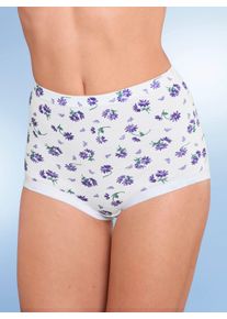 wäschepur Dames Tailleslip met hoge taille in paars geprint ,maat 36/38, Witt, 100% Katoen