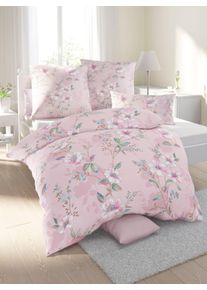 Biberna unisex Bettw&auml;sche in altros&eacute;-bedruckt ,Gr&ouml;&szlig;e 40x80/135x200 cm, Witt, 100% Baumwolle