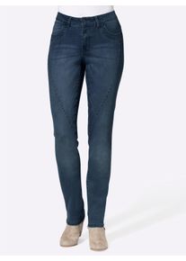 Dames Jeans met siernaden voor in blue-stonewashed ,maat 20, WITT, 81% Katoen, 17% Polyester, 2% Elastan
