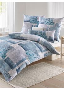 Biberna unisex Bettw&auml;sche in petrol-grau ,Gr&ouml;&szlig;e 80x80/135x200 cm, Witt, 100% Baumwolle