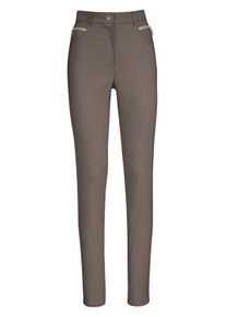 Damen Stretch-Hose mit Zier-Taschen vorne in taupe ,Größe 36, Witt, 72% Viskose, 25% Polyamid, 3% Elasthan