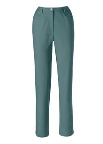 Dames 5-pocketjeans met stretch in jade ,maat 38, WITT, 97% Katoen, 3% Elastan